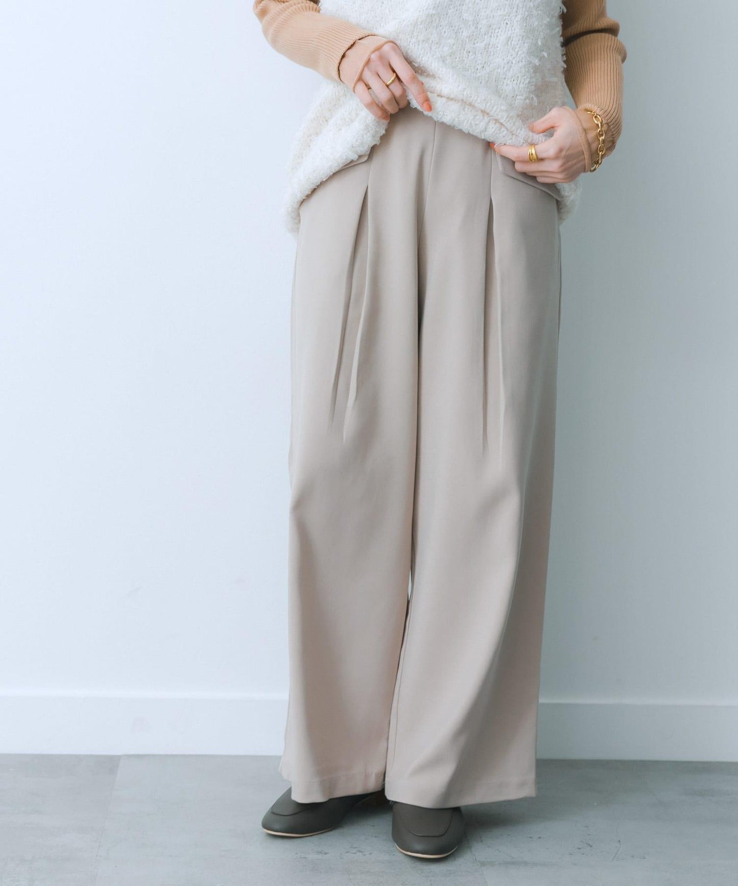 翻蓋口袋寬鬆長褲