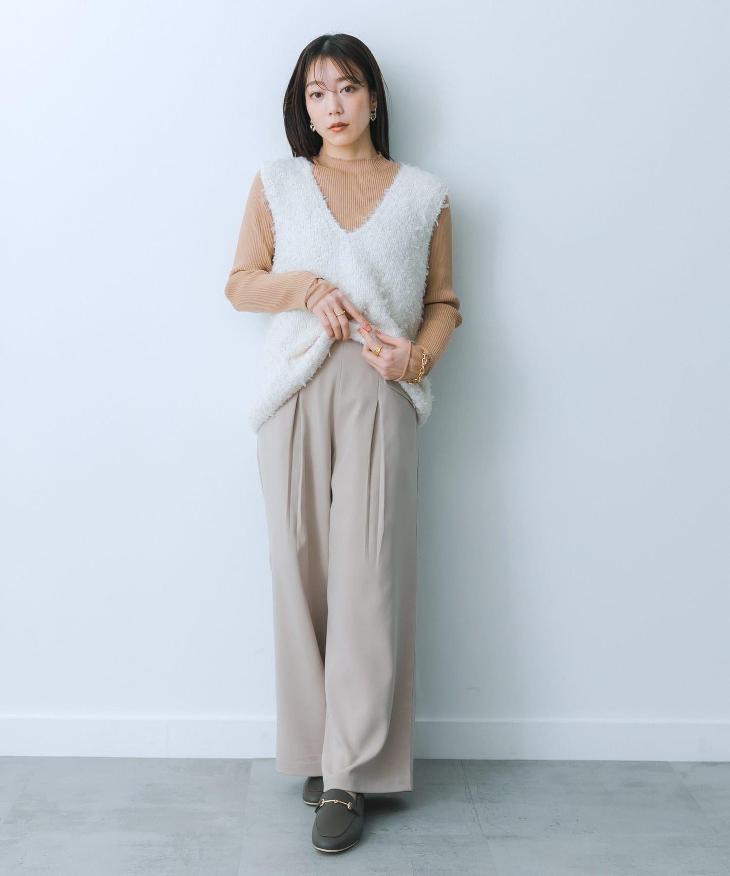 翻蓋口袋寬鬆長褲