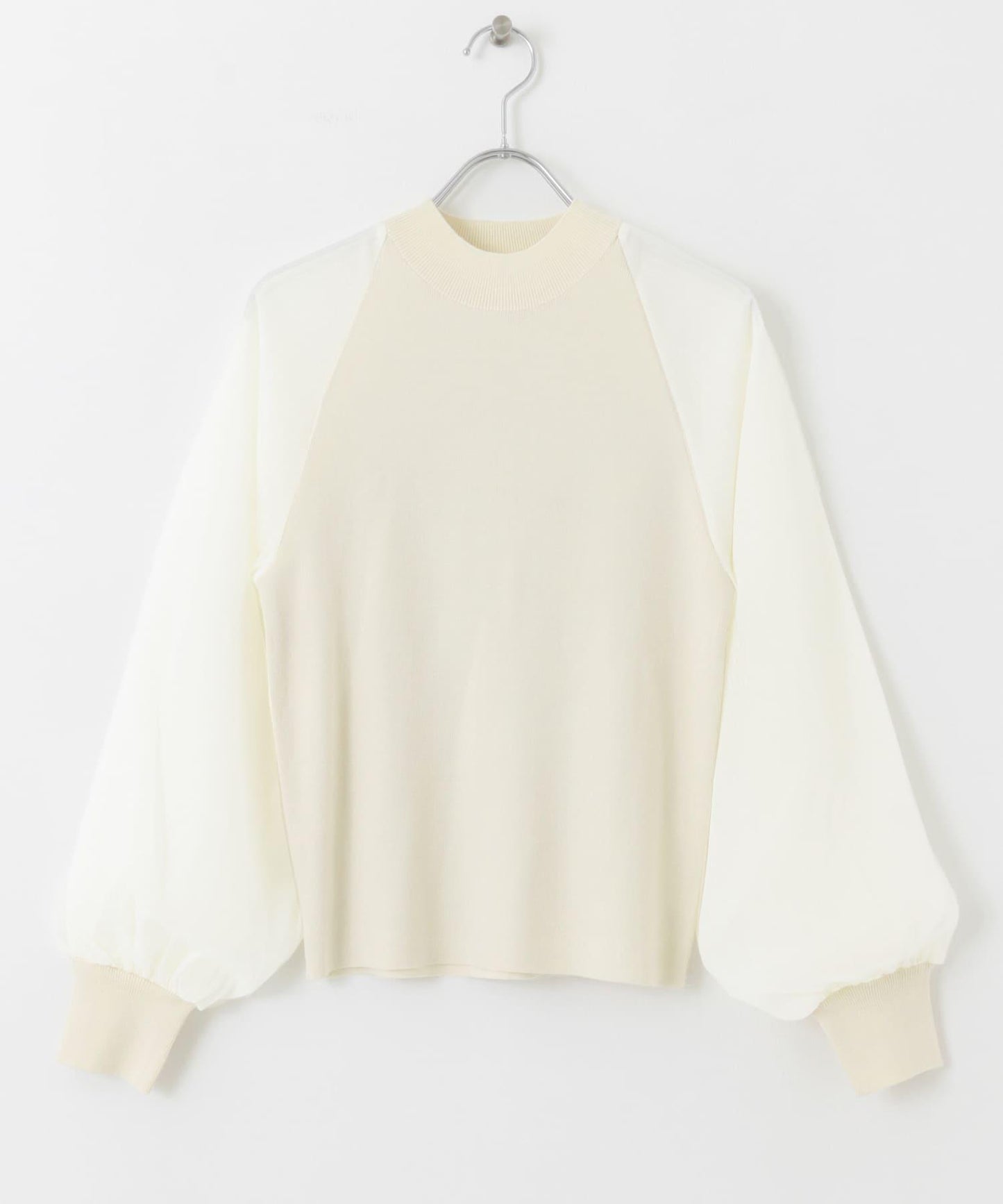 透視感泡泡袖毛衣