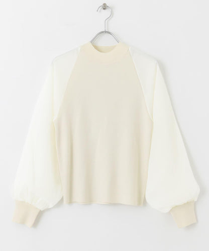 透視感泡泡袖毛衣