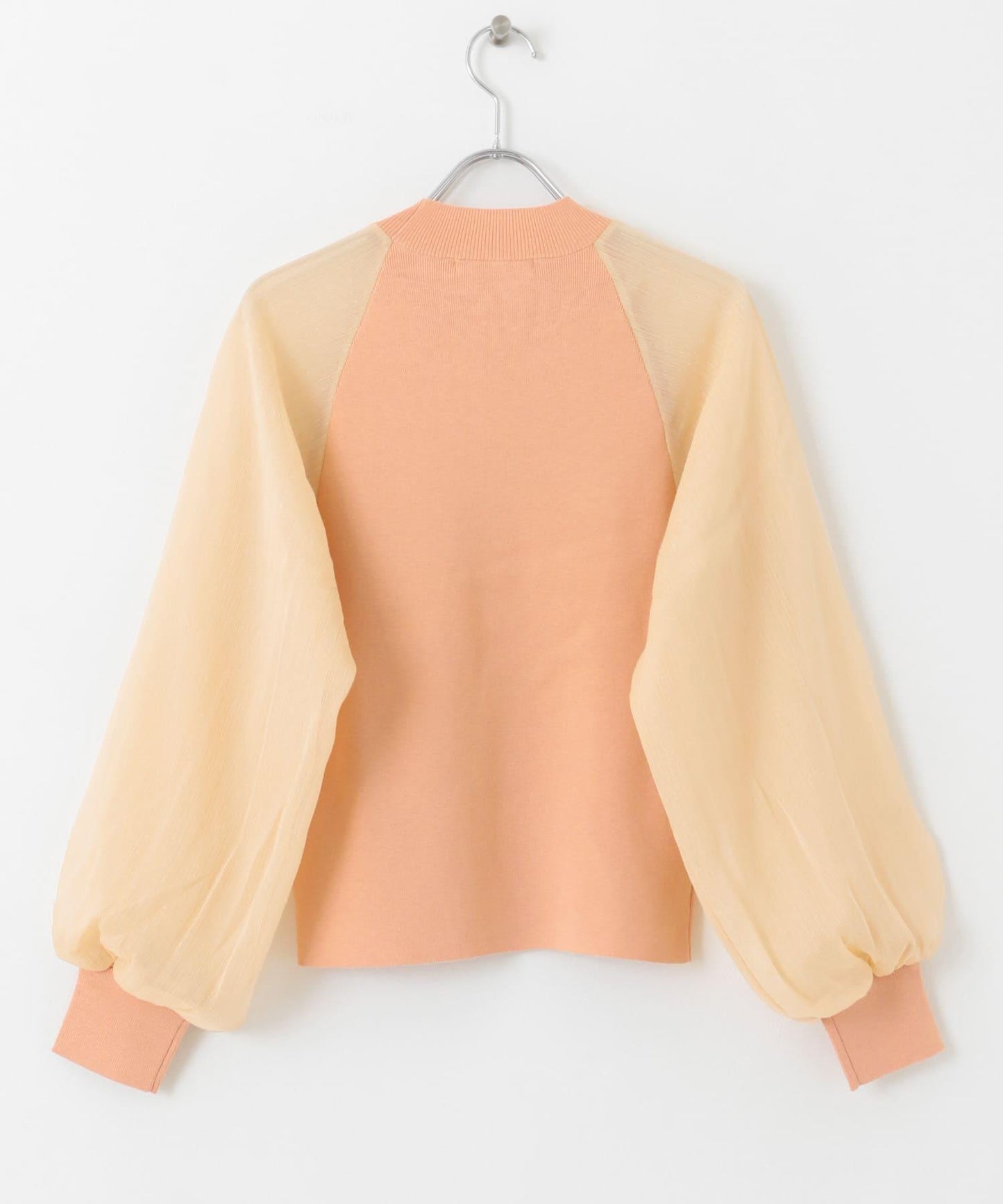 透視感泡泡袖毛衣