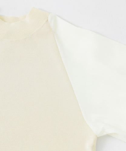 透視感泡泡袖毛衣