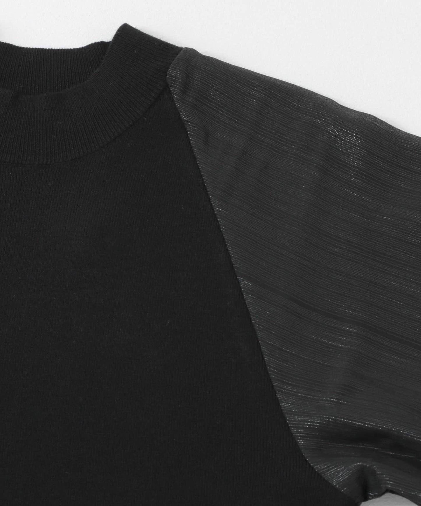 透視感泡泡袖毛衣