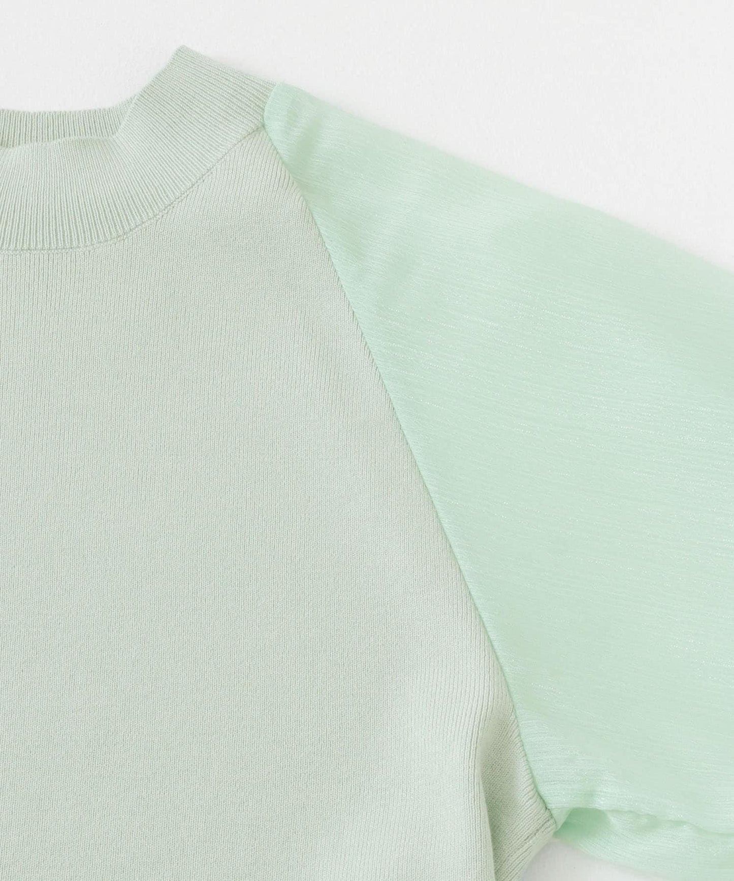 透視感泡泡袖毛衣