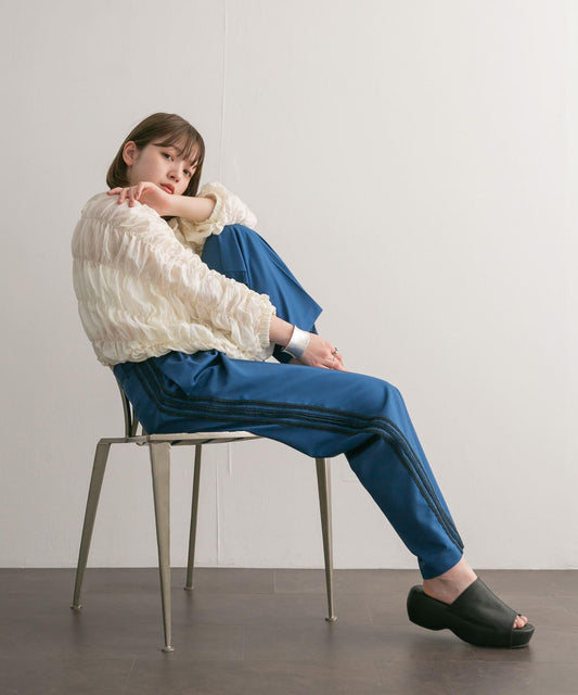 2尺碼可選刀鋒線褶皺長褲