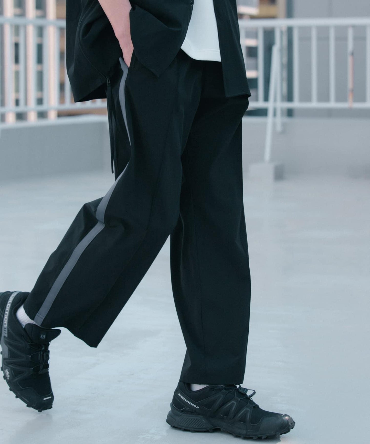 Uiscel 4向彈力側邊條紋褲