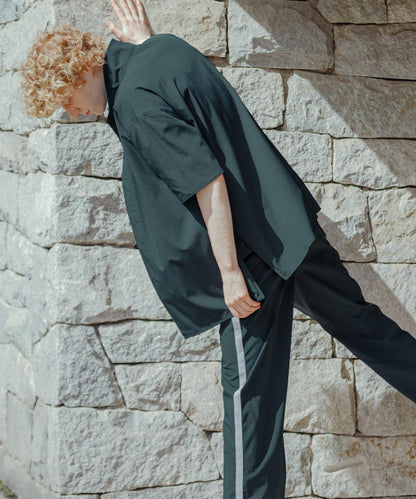 Uiscel 4向彈力側拉鍊寬鬆襯衫