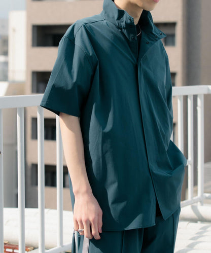 Uiscel 4向彈力側拉鍊寬鬆襯衫