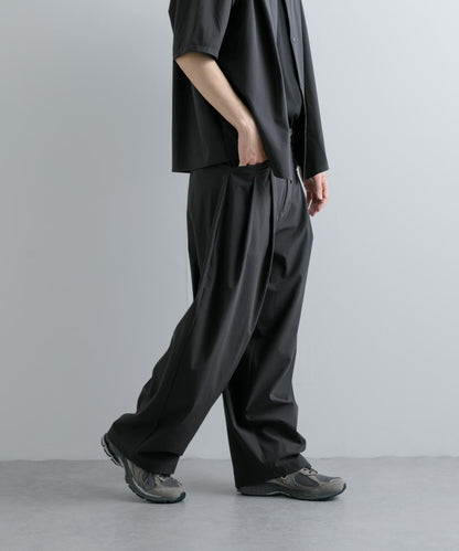 Uiscel 4向彈力雙褶寬腿褲