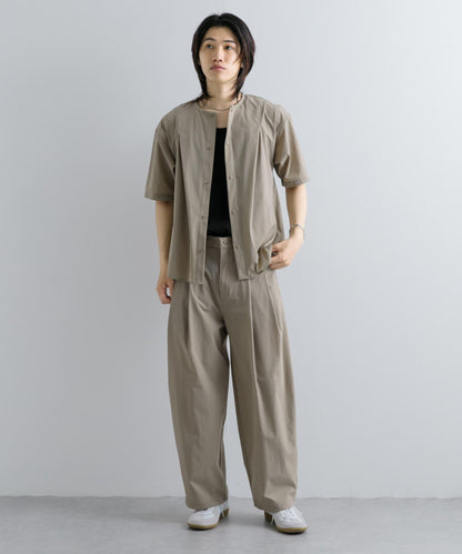 Uiscel 4向彈力雙褶寬腿褲