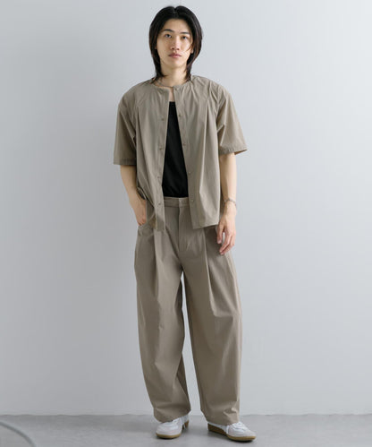 Uiscel 4向彈力雙褶寬腿褲