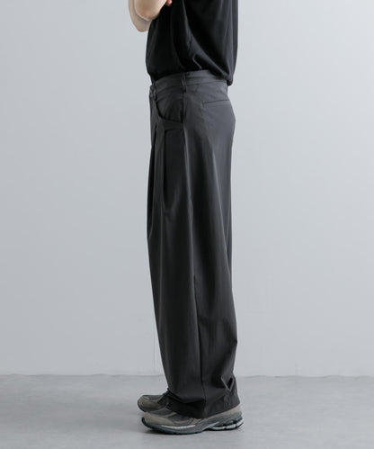 Uiscel 4向彈力雙褶寬腿褲