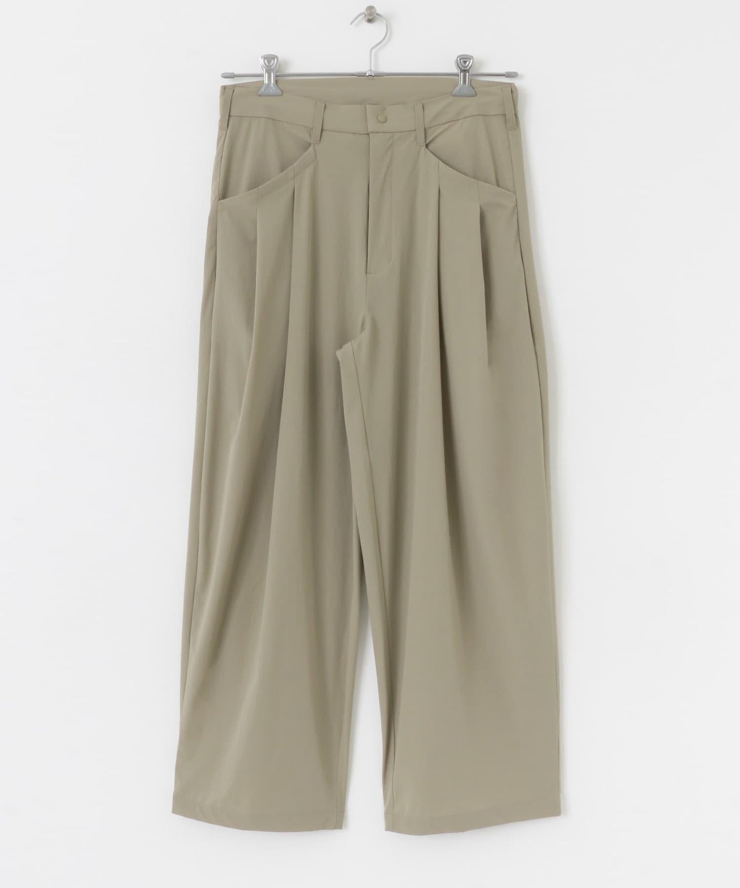 Uiscel 4向彈力雙褶寬腿褲