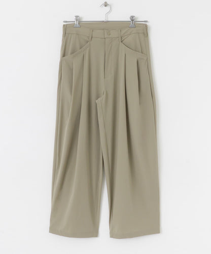 Uiscel 4向彈力雙褶寬腿褲