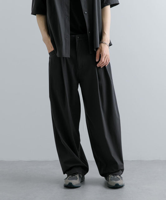 Uiscel 4向彈力雙褶寬腿褲