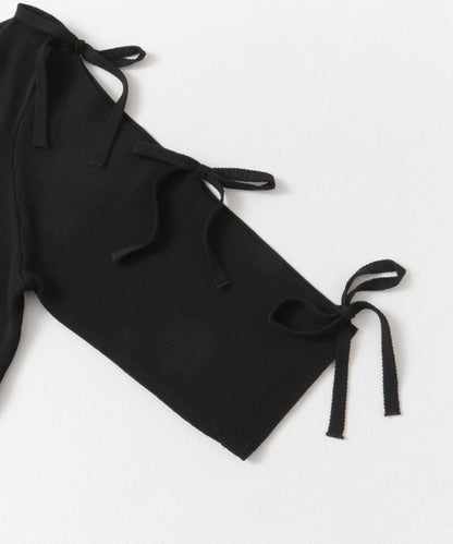 蝴蝶結開叉袖針織衫（五分袖）