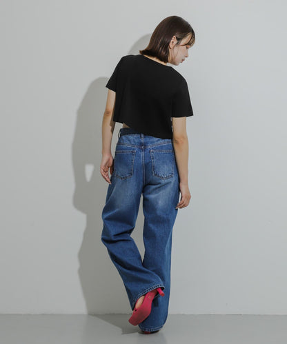 心形領口鑲鑽毛衣