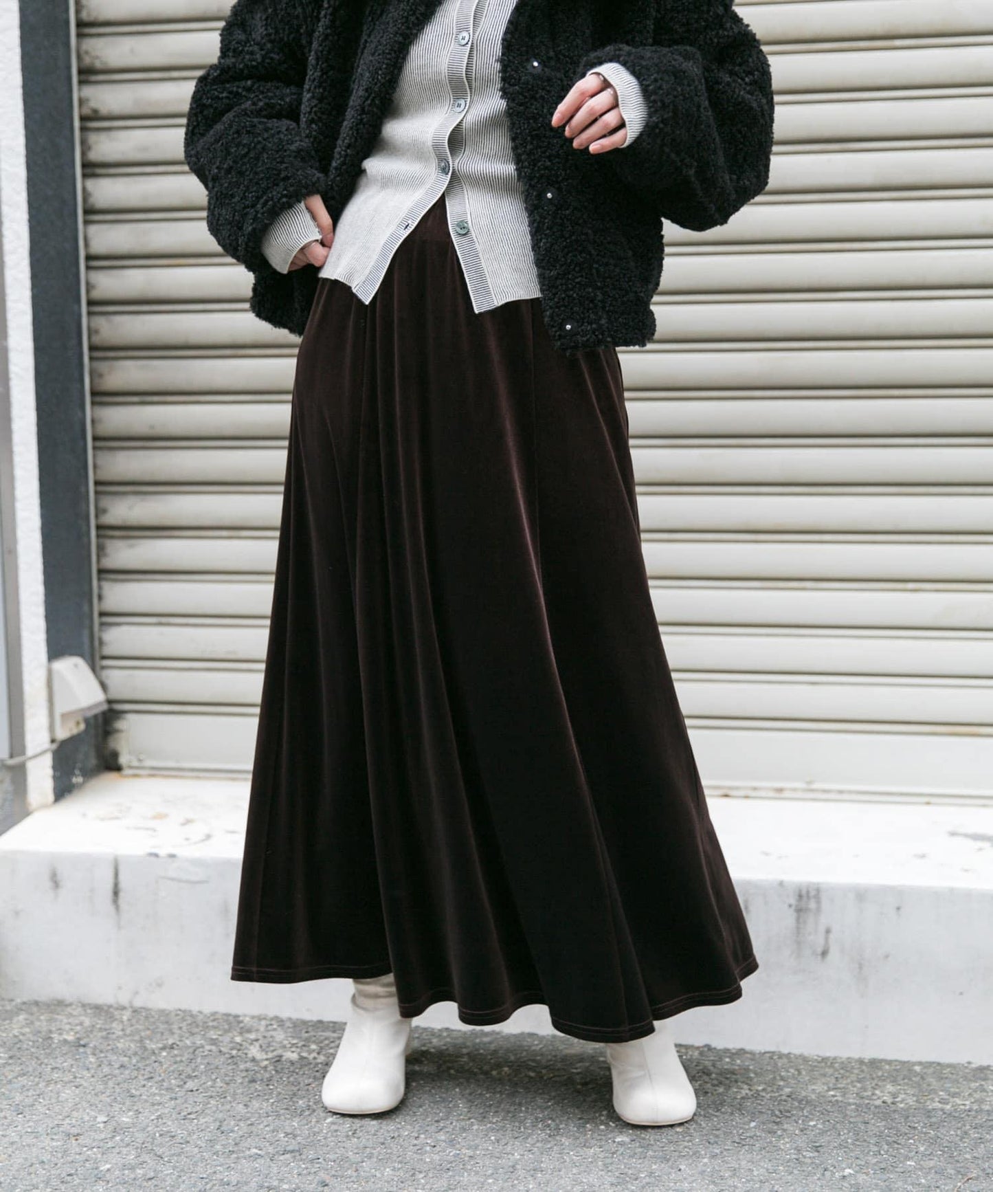 微喇天鵝絨半裙