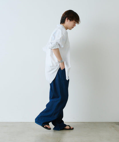 【WHIMSIC】漂亮漂洗足球條紋襯衫