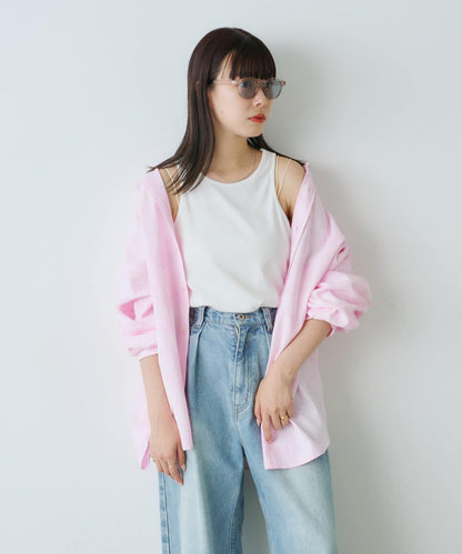 【WHIMSIC】漂亮漂洗足球條紋襯衫