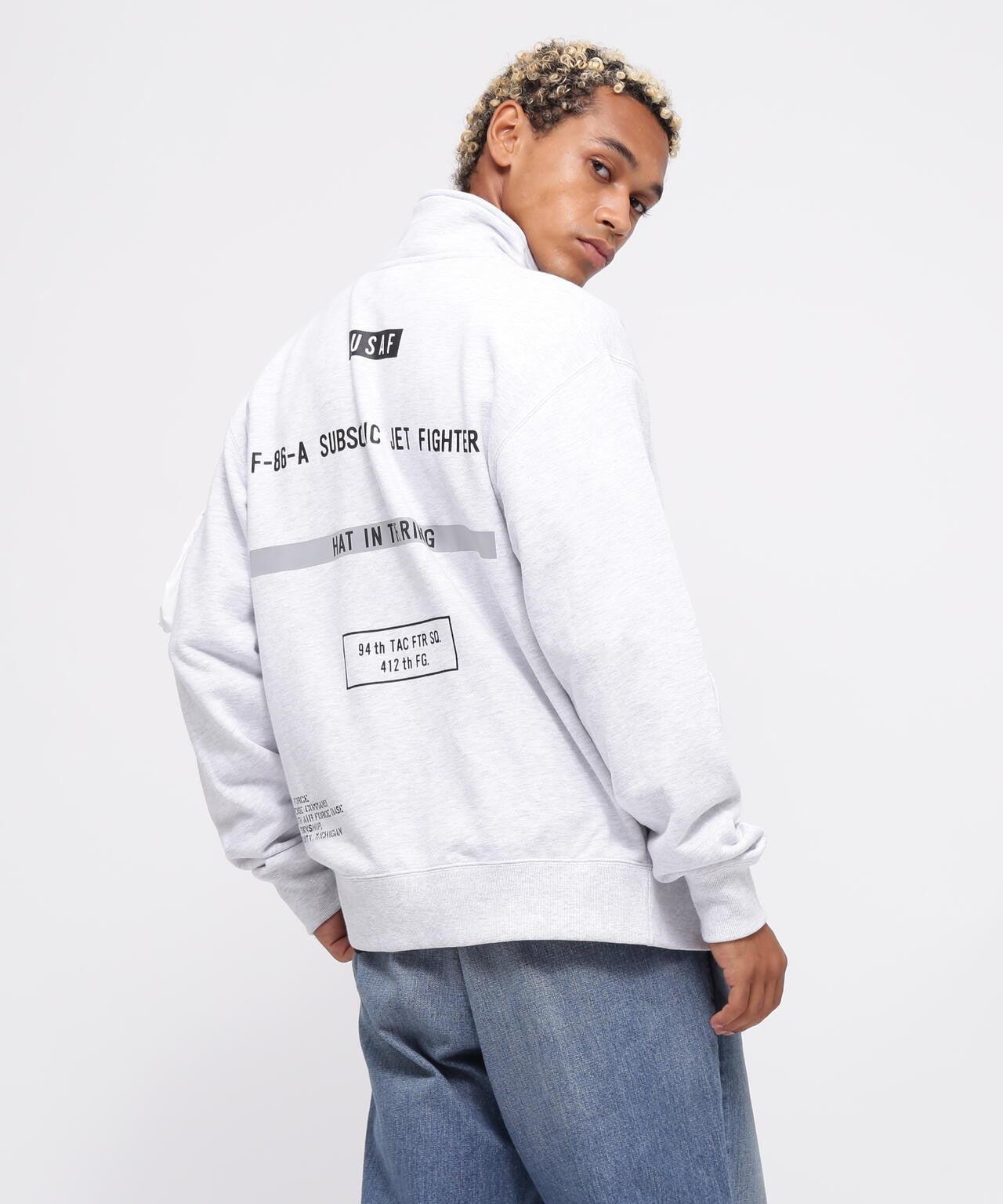 STENCIL STAND ZIP SWEAT "HAT IN THE RING" / 印花立領拉鍊衛衣 "戒指中的帽子"