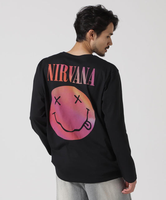 NIRVANA/涅槃 漸變笑臉 長袖T恤 襯衫