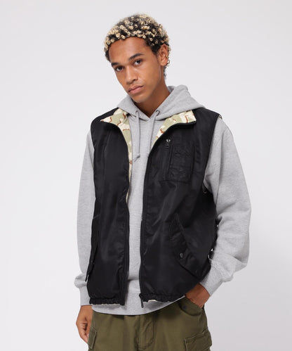 《直營店限定》可逆式迷彩羊毛背心 / 可逆式羊毛