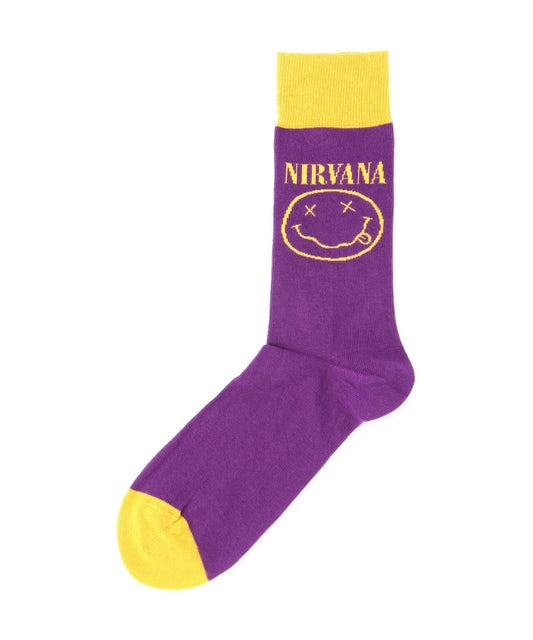 NIRVANA/尼爾瓦納 黃色笑臉襪子 棉襪