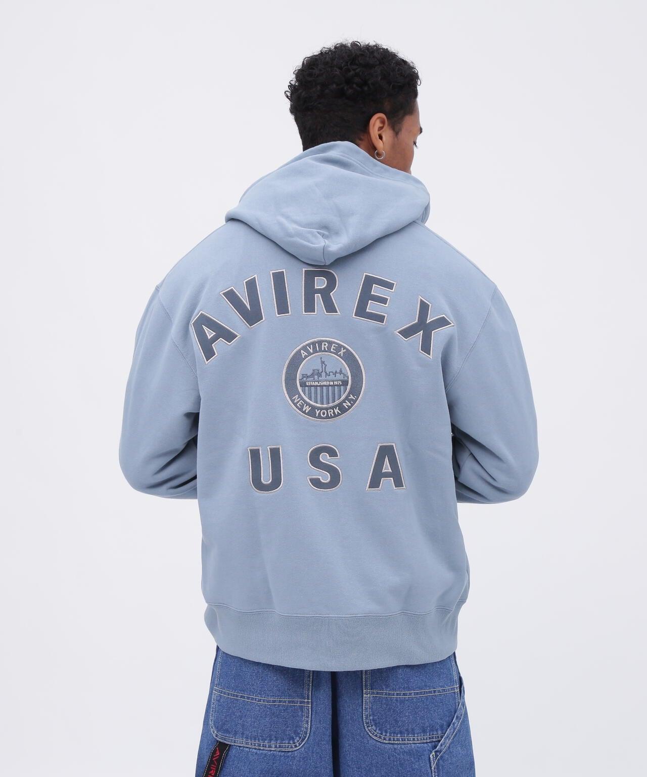 VARSITY LOGO ZIP SWEAT PARKA NYC / 高校隊標拉鍊衛衣連帽外套
