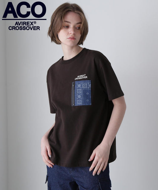《CROSSOVER》牛仔口袋T恤 / 交叉口袋牛仔T恤