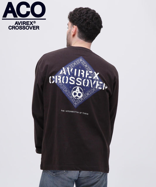 《CROSSOVER》印花頭巾長袖T恤 / 頭巾貼片長袖T恤 / AVIREX