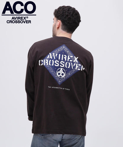 《CROSSOVER》印花頭巾長袖T恤 / 頭巾貼片長袖T恤 / AVIREX