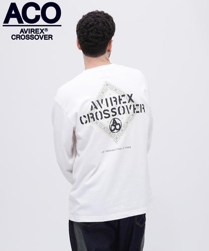 《CROSSOVER》印花頭巾長袖T恤 / 頭巾貼片長袖T恤 / AVIREX