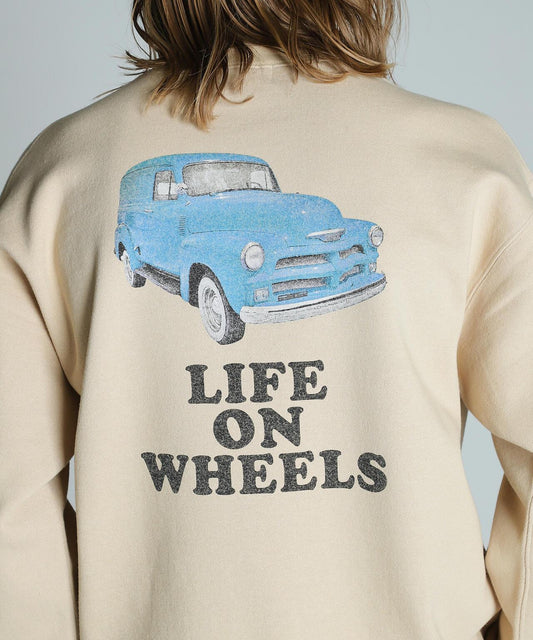 LIFE ON WHEELS 圓領衛衣