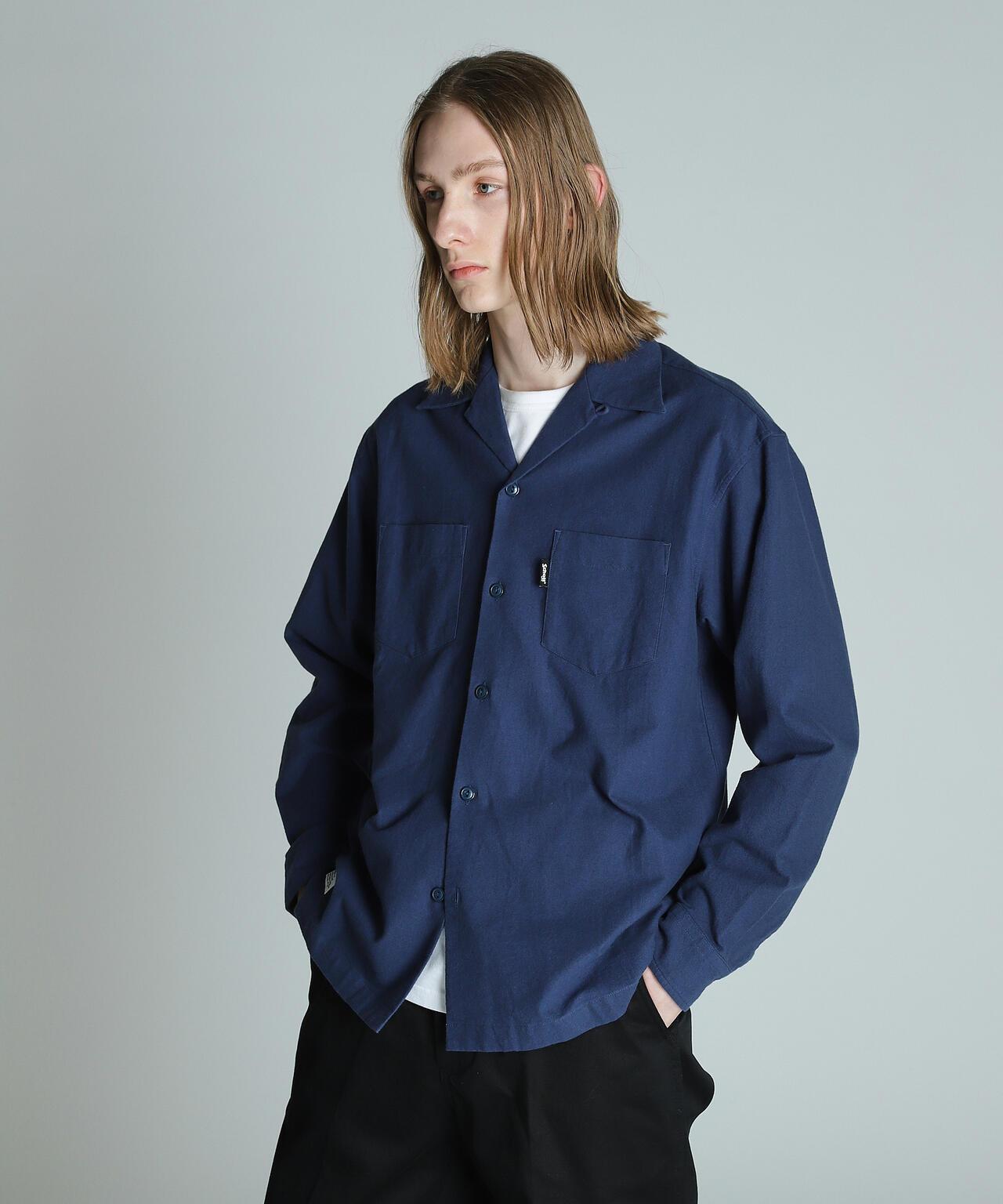 LS NEL SHIRT PLAIN/純色絨布襯衫