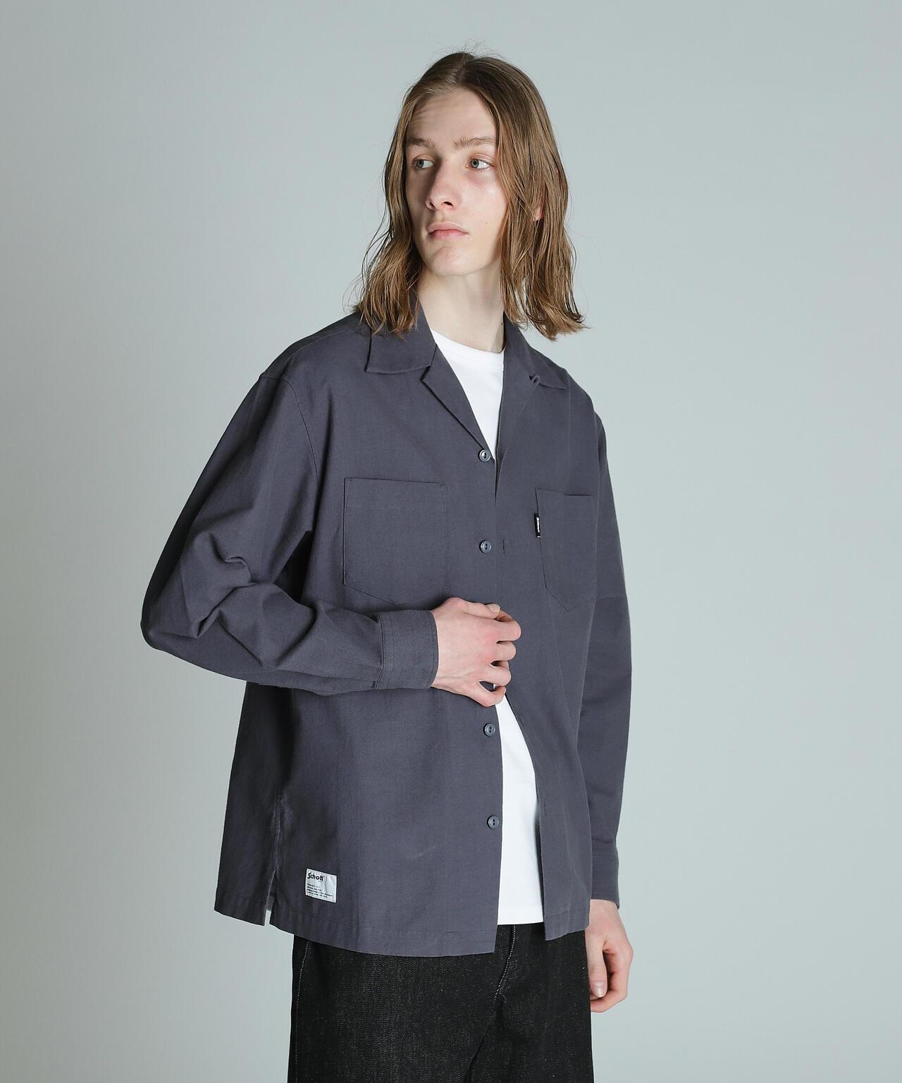 LS NEL SHIRT PLAIN/純色絨布襯衫