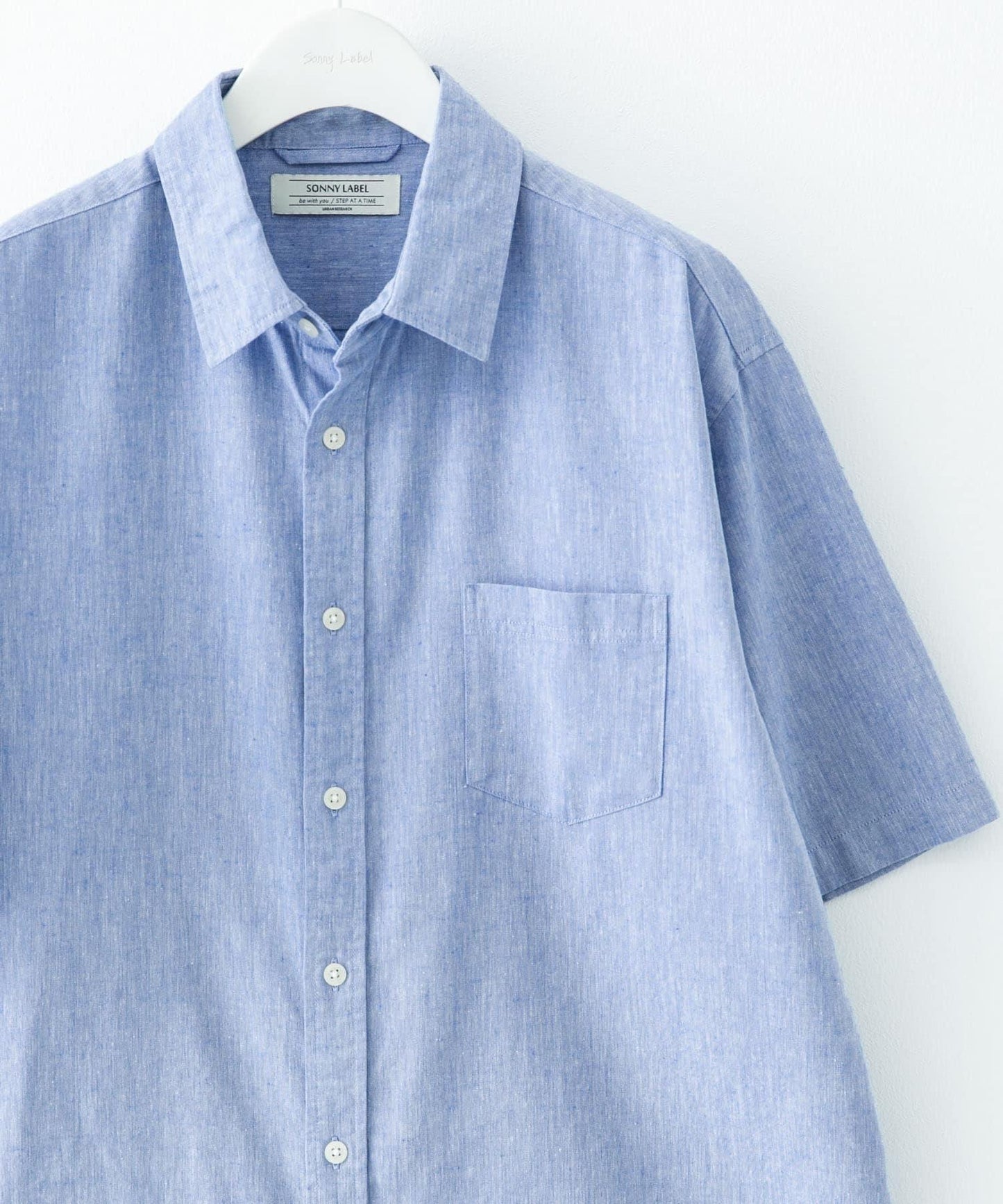 吸水速幹/接觸涼感亞麻混紡短袖襯衫