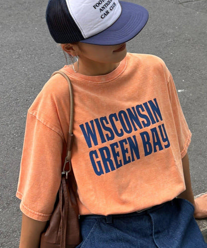 【男女通用】酸洗標誌T恤