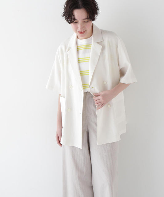 R/C麻光面格紋夾克