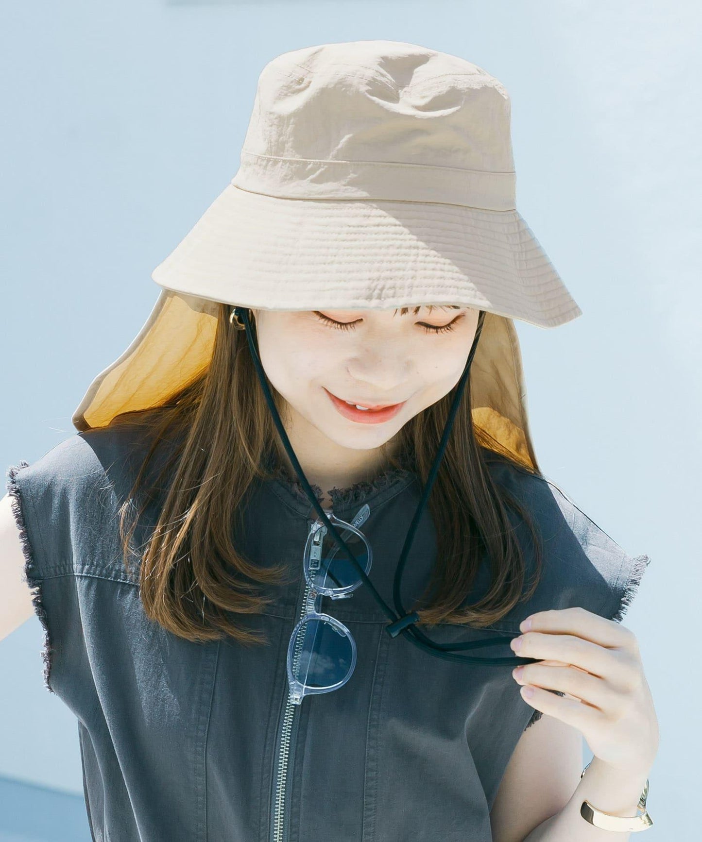 防潑水/防紫外線遮陽漁夫帽