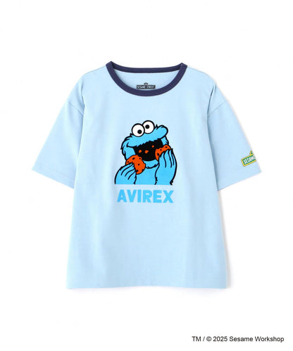《芝麻街與AVIREX》對比領T恤