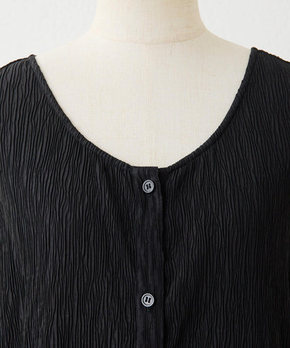 ear PAPILLONNER 褶皺無袖層疊連衣裙