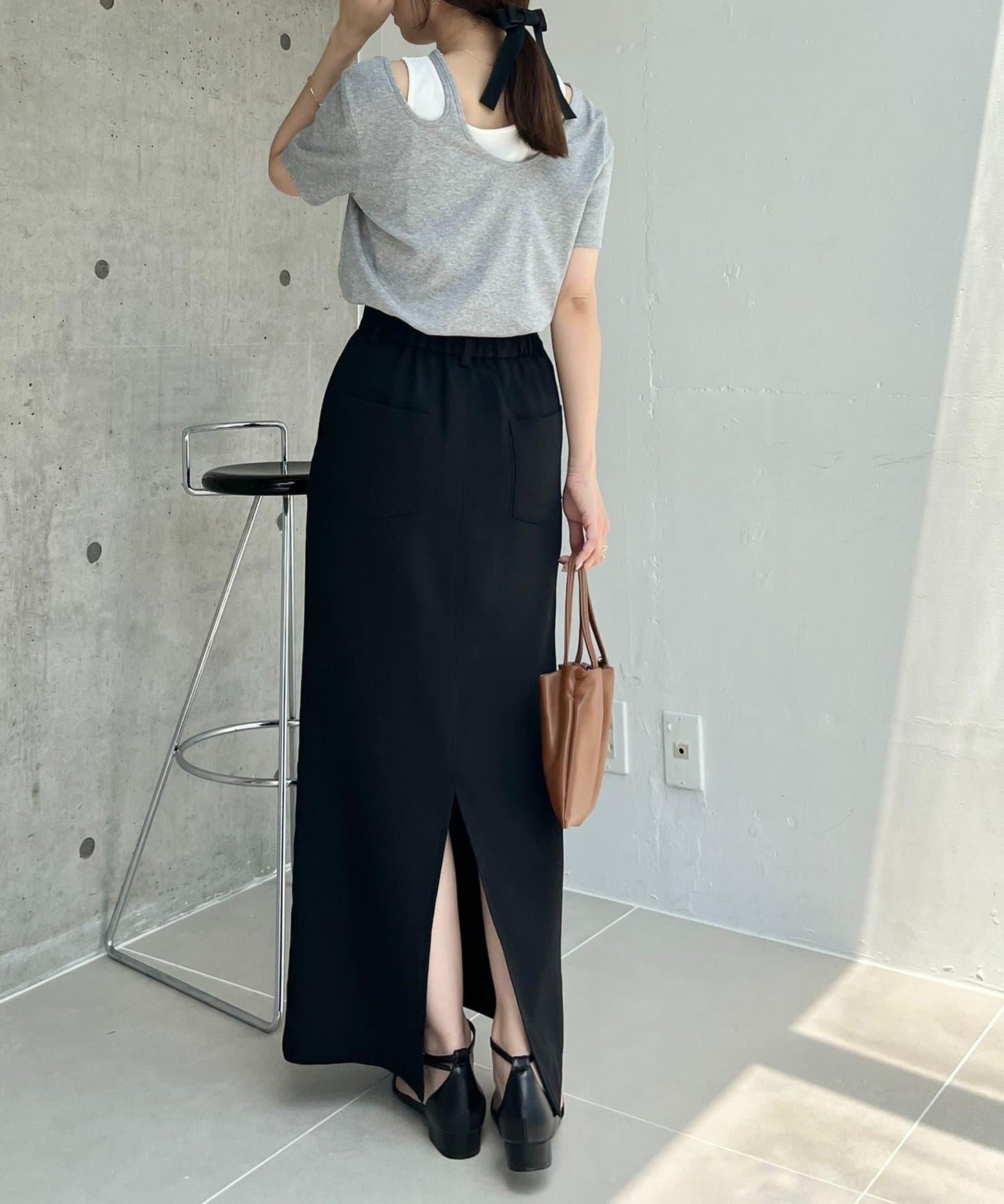 CAPRICIEUX LE'MAGE 拼接不對稱領 T恤