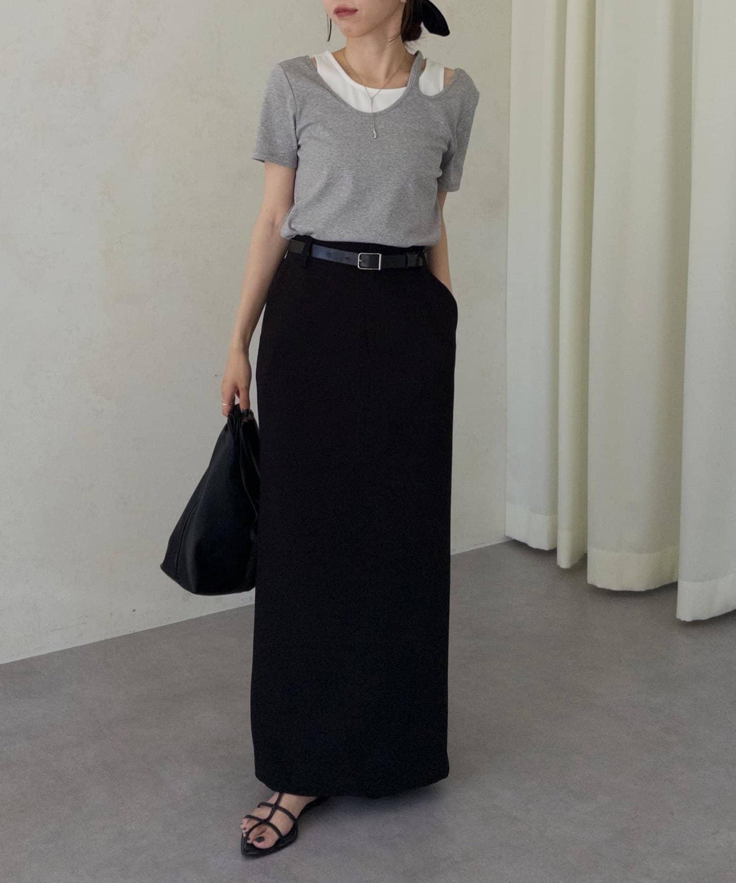 CAPRICIEUX LE'MAGE 拼接不對稱領 T恤