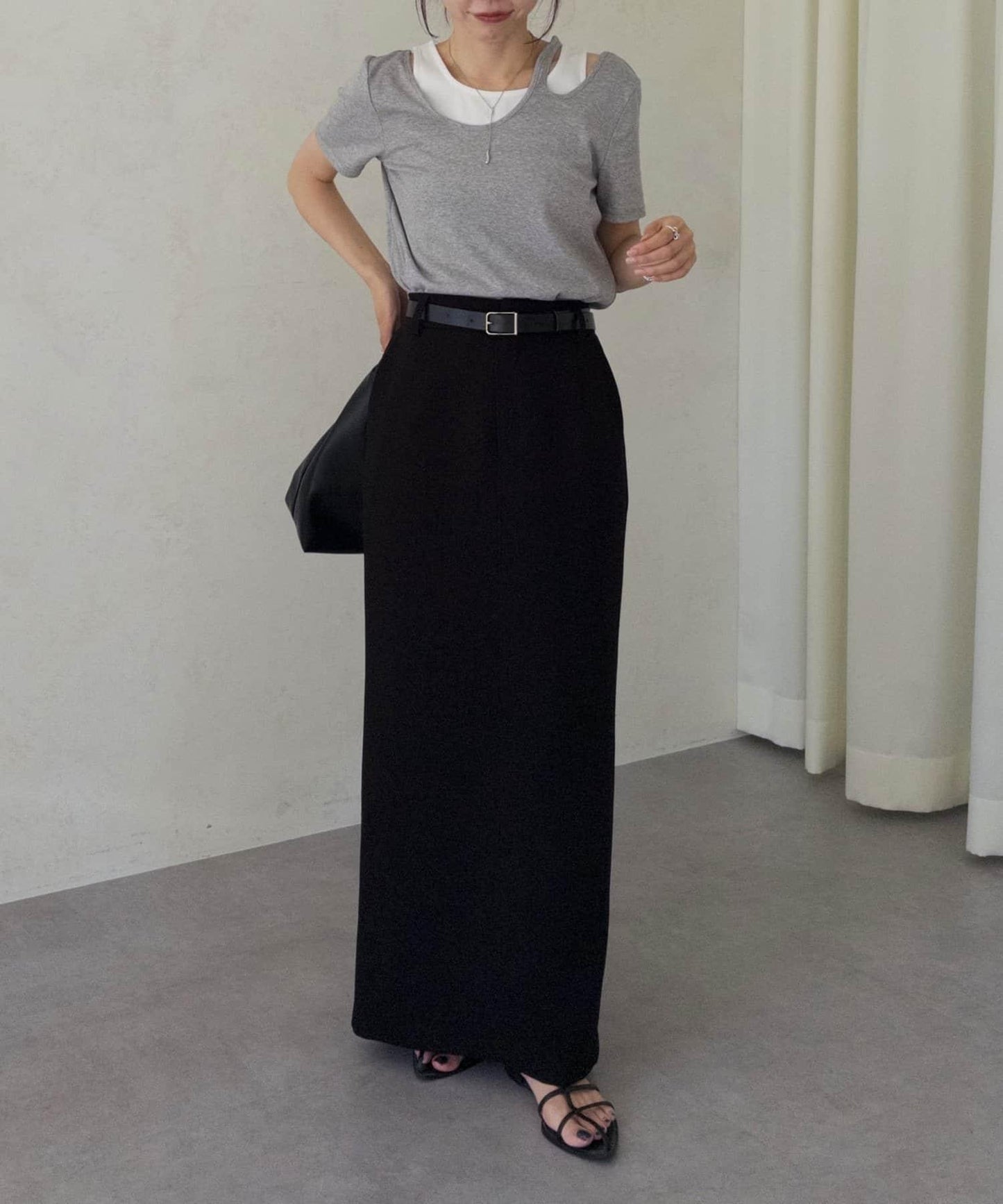 CAPRICIEUX LE'MAGE 拼接不對稱領 T恤