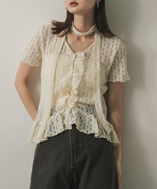 頸帶蕾絲上衣