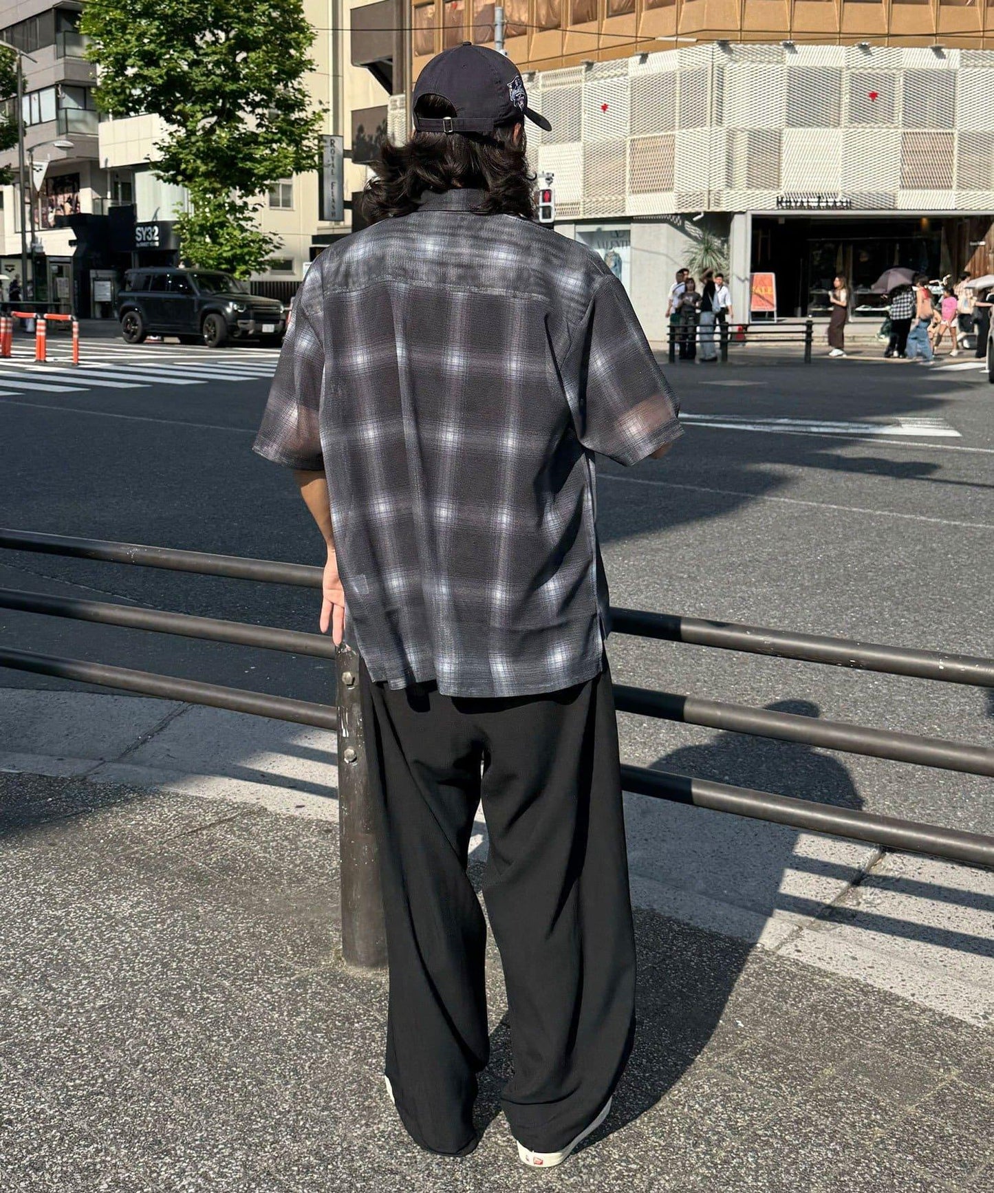 網眼拼花短袖襯衫