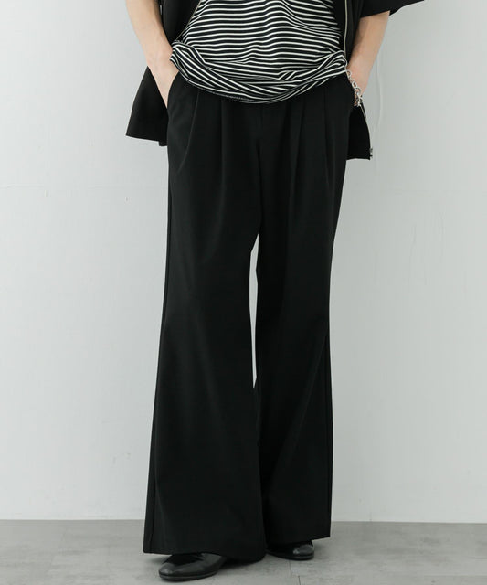 2褶寬鬆喇叭西裝褲