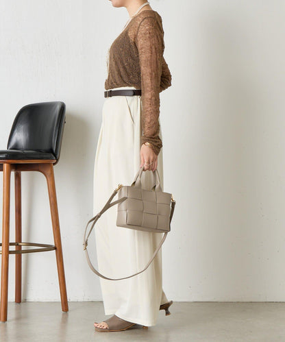 帶褶皺設計的寬鬆長褲