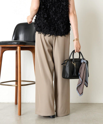 帶褶皺設計的寬鬆長褲